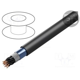 5 m x BITNER - SB2586 - Wire, BiT 500 (ST) BLACK FR, 4x2x1mm2, shielded,Al-PET foil, PVC