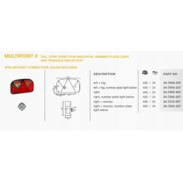 Left rear combination lamp for multipoint II aspoeck trailers