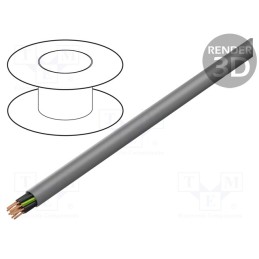 5 m x TECHNOKABEL - 1763 055 10 - Wire, YSLY-JZ, 12G1mm2, unshielded, 300V,500V, Cu, stranded, grey