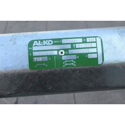 Unbraked axle al ko optima for light trailer 750kg 1180mm 1560mm 4x100