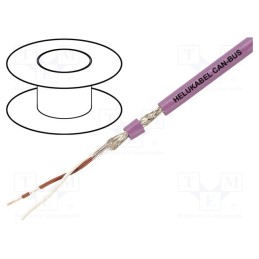 5 m x HELUKABEL - 800571 - Wire, 1x2x0.5mm2, CAN bus, stranded, Cu, PVC, violet, none