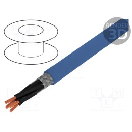 5 m x LAPP - 12642 - Wire, ÖLFLEX® EB CY, 4x0.75mm2, PVC, blue, 300V,500V, CPR: Eca