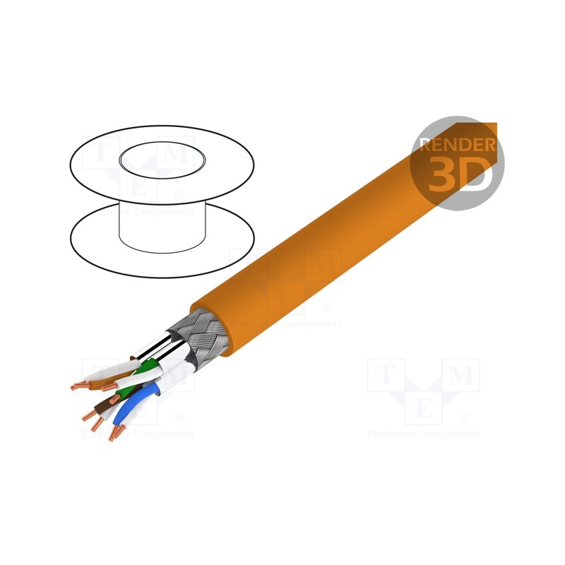 5 m x BITNER - TI0086 - Wire, BiTLAN,S/FTP, 4x2x23AWG, 7, data transmission, solid, Cu