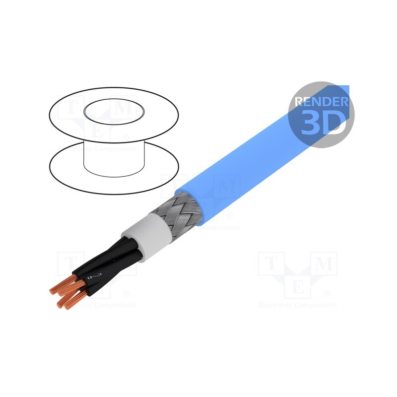 5 m x BITNER - SI0187 - Wire, IB-BIT 500 CY, 4x1mm2, shielded,tinned copper braid, PVC