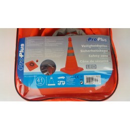 Foldable, reflective LED road bollard