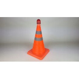 Foldable, reflective LED road bollard