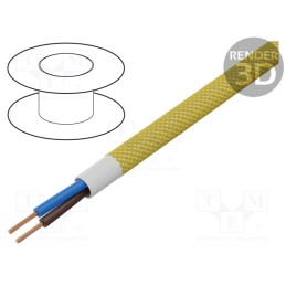 5 m x ESPE - OP-YTLY1-3041 - Wire, YTLY, 2x0.5mm2, round, stranded, Cu, textile, yellow, 150V, 50m
