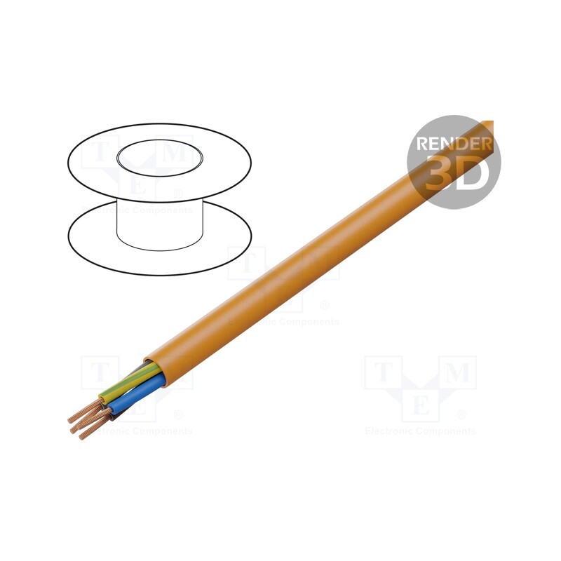 5 m x LAPP - 123473 - Wire, ÖLFLEX® 500 P, 4G1mm2, unshielded, 300V,500V, Cu, stranded