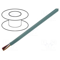 5 m x TECHNOKABEL - 0162 116 10 - Wire, LiYY, 6x0.34mm2, unshielded, 300V, Cu, stranded, grey, Class: 5