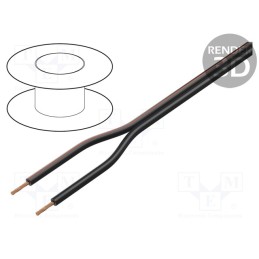 5 m x TASKER - TSK1015 - Wire: loudspeaker cable, 2x1.5mm2, stranded, OFC, black, PVC