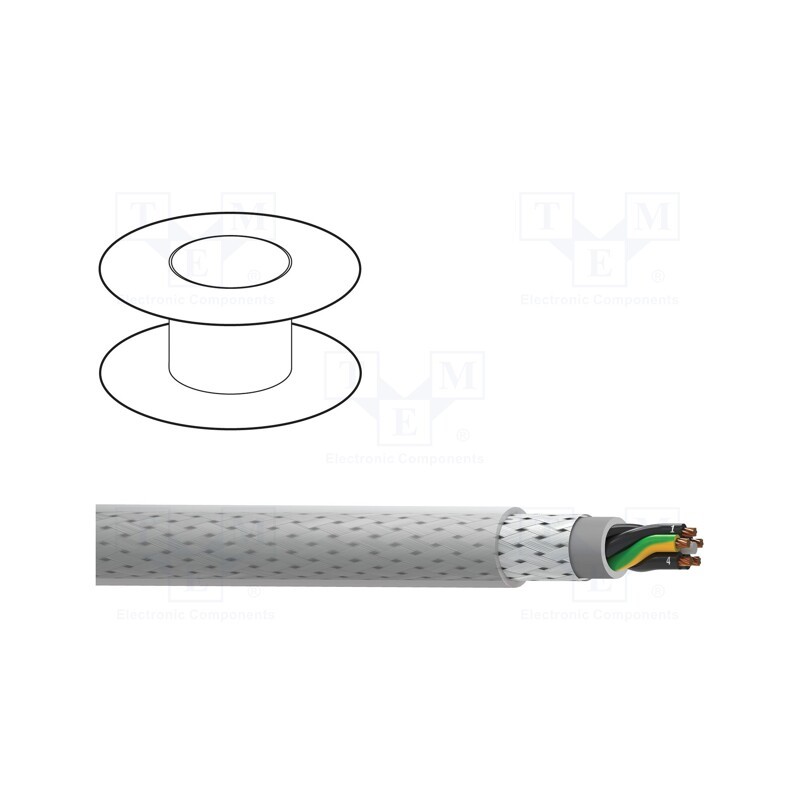 5 m x BELDEN - 3GDCY-K100 - Wire, MACHFLEX 350CY, 3G1.5mm2, shielded,tinned copper braid