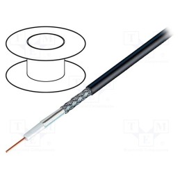 5 m x BELDEN - 9116E.00305 - Wire: coaxial, RG6, solid, CCS, PVC, black, 305m, Øcable: 6.9mm