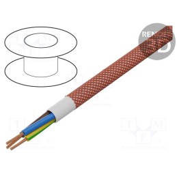 5 m x ESPE - OPAC-3G0.75-1-5038 - Wire, H03VV-F,OMY, 3G0.75mm2, round, stranded, Cu, PVC, textile, red