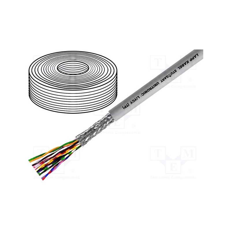 5 m x LAPP - 35831 - Wire, UNITRONIC® LiYCY (TP), 3x2x1mm2, PVC, grey, 500V, CPR: Eca