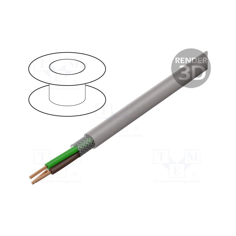 5 m x LAPP - 37603 - Wire, UNITRONIC® LiHCH, 3x0.5mm2, shielded,tinned copper braid