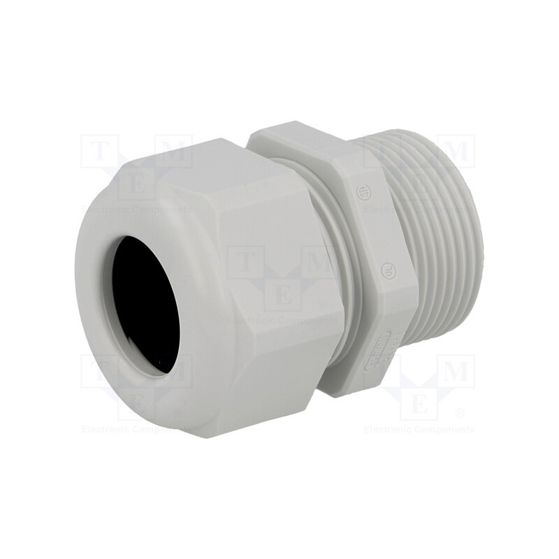 5 pcs x HUMMEL - 1.209.2100.60 - Cable gland, with long thread, PG21, IP68, polyamide, light grey