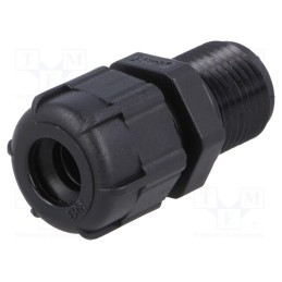 5 pcs x BM GROUP - BM4009LN - Cable gland, with long thread, PG9, IP68, polyamide, black