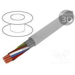 5 m x BITNER - S30623 - Wire, BiT LiYCY, 12x0.75mm2, shielded,tinned copper braid, PVC