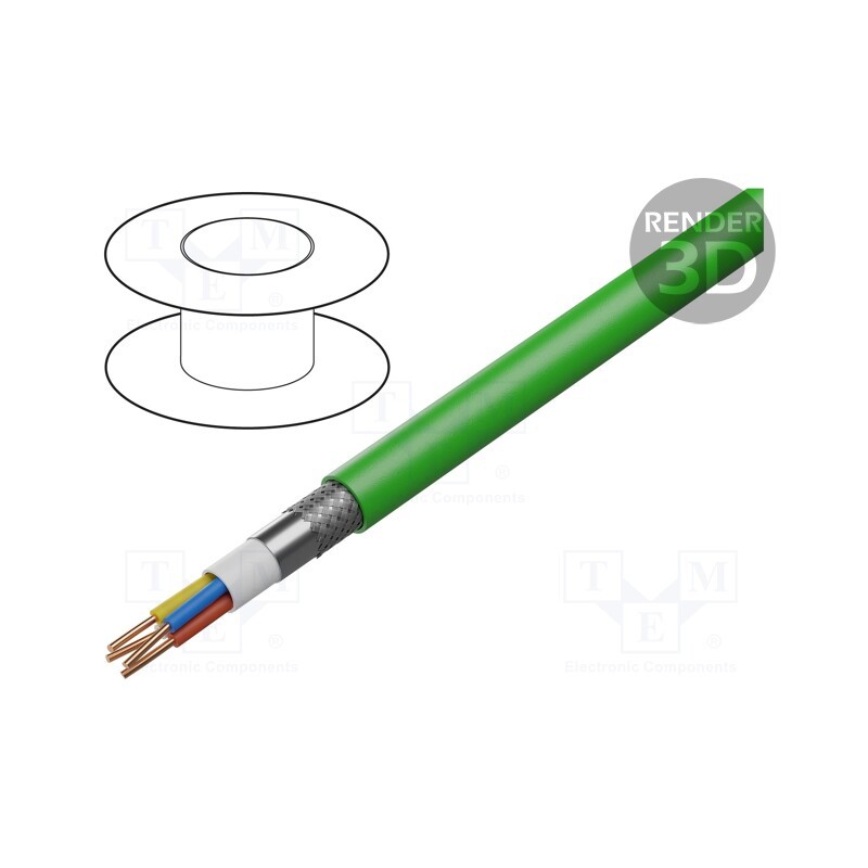 5 m x BITNER - EB0030 - Wire, BiT Profinet A, 2x2x0.64mm, PROFINET, solid, Cu, PE, CPR: Eca