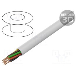 5 m x BITNER - LA0053 - Wire, BiTprotect,YTDY, 8x0.5mm, round, solid, Cu, PVC, white