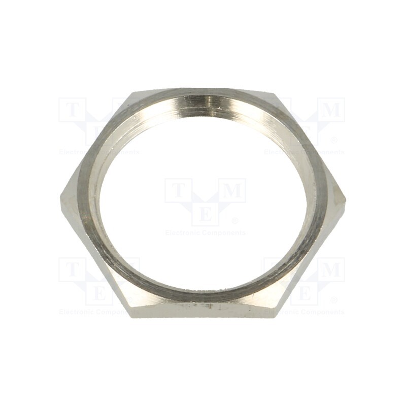 5 pcs x BM GROUP - 2698 - Nut, PG11, brass, nickel, 21mm, Thread: PG