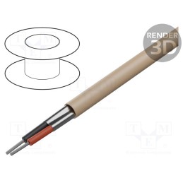 5 m x BELDEN - 9154 2901000 - Wire, 2x20AWG, shielded,Al-PET foil, PVC, beige, 300V, 305m, 1000ft