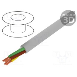 5 m x BITNER - S30151 - Wire, BiT LiYY, 4x1.5mm2, unshielded, 300V, Cu, stranded, grey