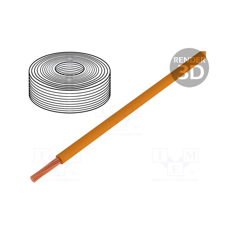 5 m x LAPP - 4726093 - Wire, H07Z-K, stranded, Cu, 4mm2, FRNC, orange, 450V,750V, CPR: Eca