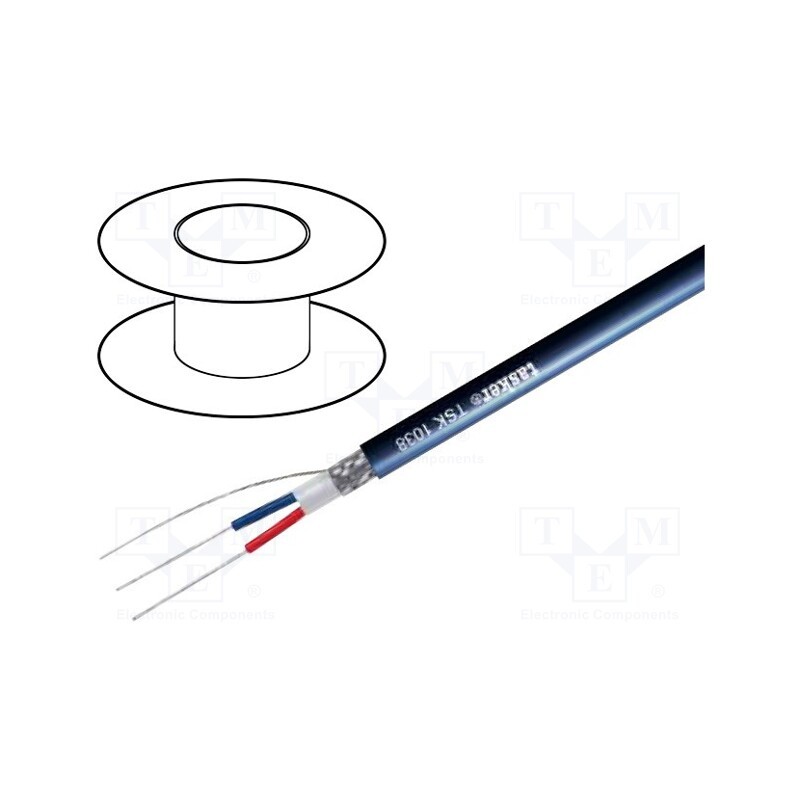 5 m x TASKER - TSK1038 DARK BLUE - Wire: DMX, 2x0.35mm2, stranded, 110Ω, -15÷70°C, Colour: dark blue