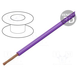 5 m x HELUKABEL - 64098 - Wire, H05V2-K, stranded, Cu, 0.75mm2, 20AWG, PVC, violet, 300V,500V