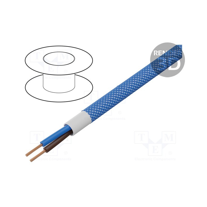 5 m x ESPE - OPAC-2X0.75-1-3026 - Wire, H03VV-F,OMY, 2x0.75mm2, round, stranded, Cu, PVC, textile