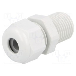5 pcs x HUMMEL - 1.209.0900.61 - Cable gland, with long thread, PG9, IP68, polyamide, light grey