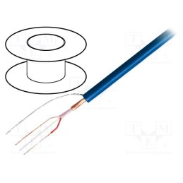 5 m x TASKER - C280 - Wire: microphone cable, 2x0.22mm2, blue, OFC, -15÷70°C, PVC