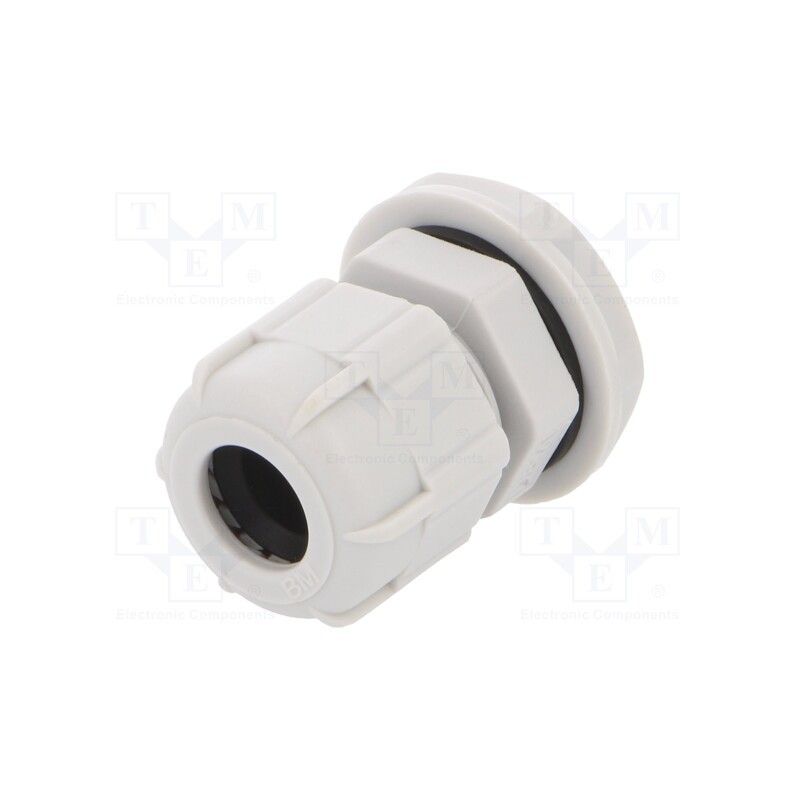 5 pcs x BM GROUP - BM4709 - Cable gland, PG9, IP68, polyamide, light grey