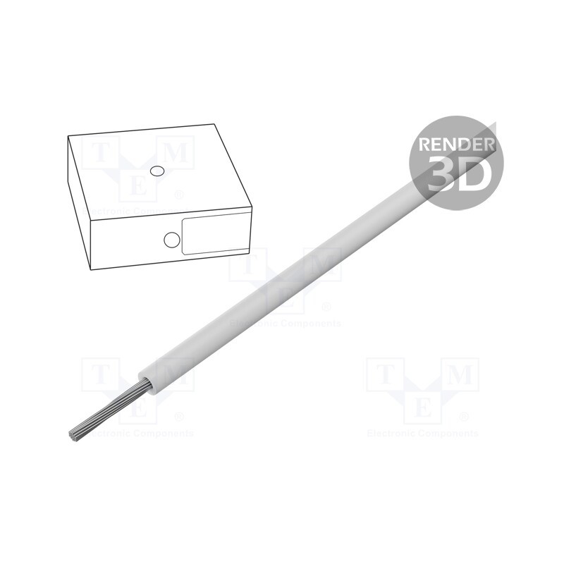 5 m x LAPP - 1234105 - Wire, ÖLFLEX® HEAT 125 SC, 1x1mm2, stranded, Cu, PO, white, CPR: Dca