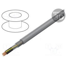 5 m x TECHNOKABEL - 1771 005 10 - Wire, YSLCY-JZ, 6G0.5mm2, shielded,tinned copper braid, PVC, grey