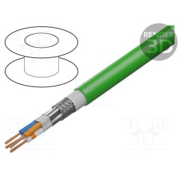 5 m x HELUKABEL - 82838 - Wire: data transmission, HELUKAT® 100S,SF/UTP, 4x1x26AWG, green