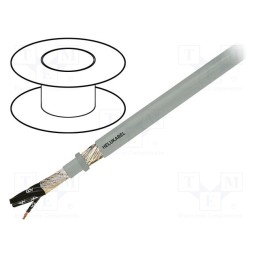 5 m x HELUKABEL - 15945 - Wire, OZ-HF-CY, 2x0.75mm2, PVC, grey, 300V,500V, Earth core: none