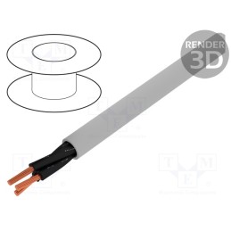 5 m x HELUKABEL - 10122 - Wire, JZ-500, 3x2.5mm2, unshielded, 300V,500V, Cu, stranded, grey