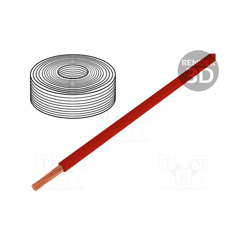 5 m x LAPP - 4726044 - Wire, H07Z-K, stranded, Cu, 6mm2, FRNC, red, 450V,750V, CPR: Eca