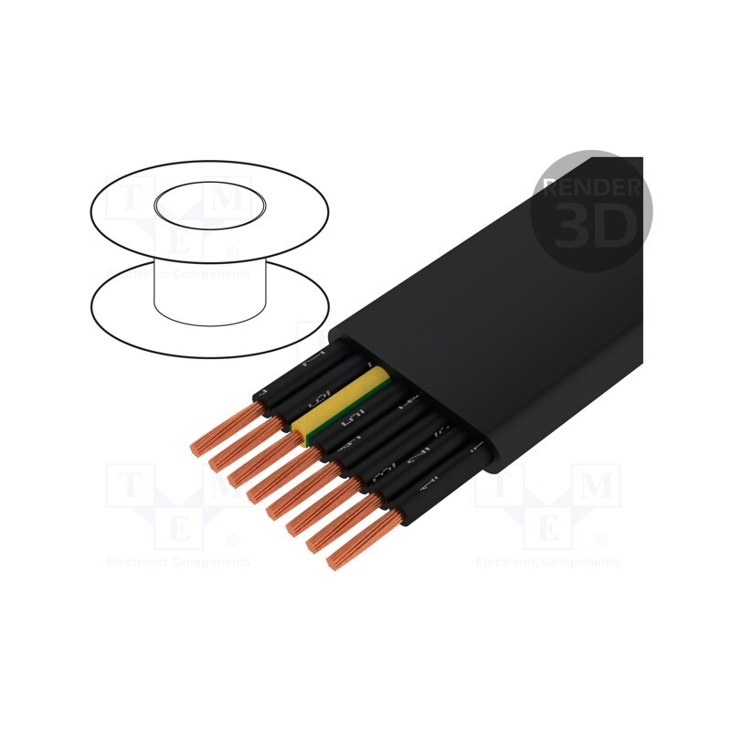 5 m x TKD - 3000655 - Wire, H07VVH6-F, 8G1.5mm2, unshielded, 450V,750V, Cu, stranded