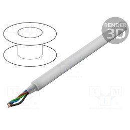 5 m x TASKER - TSK1174 WHITE - Wire: assembly, 1x0.5mm2,3x0.35mm2, stranded, -20÷70°C, Core: OFC