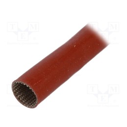 5 m x FAVIER - SCS4KV 14.0 RB 5 - Insulating tube, fiberglass, brick red, -60÷250°C, Øint: 14mm