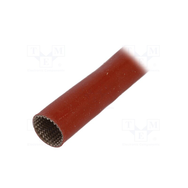 5 m x FAVIER - SCS4KV 14.0 RB 5 - Insulating tube, fiberglass, brick red, -60÷250°C, Øint: 14mm