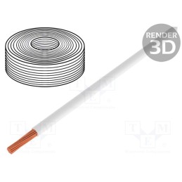 5 m x HELUKABEL - 15705 - Wire, LifY, 1x1.5mm2, stranded, Cu, PVC, white, 450V,750V, -15÷80°C