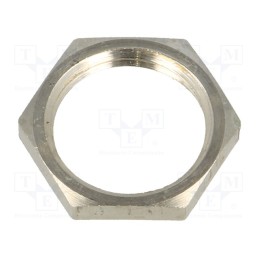 5 pcs x BM GROUP - 2697 - Nut, PG9, brass, nickel, 18mm, Thread: PG