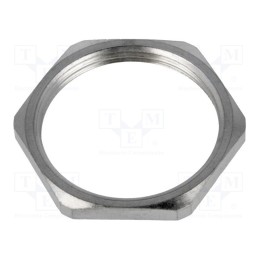 5 pcs x MOLEX - 93600-0095 7000.6954.0 - Nut, M32, brass, nickel, Thk: 4mm, Spanner: 36mm, Thread: metric