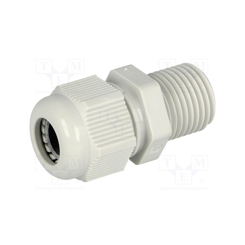 5 pcs x FIBOX - GPA M16-L - Cable gland, with long thread, M16, 1.5, IP68, polyamide, grey
