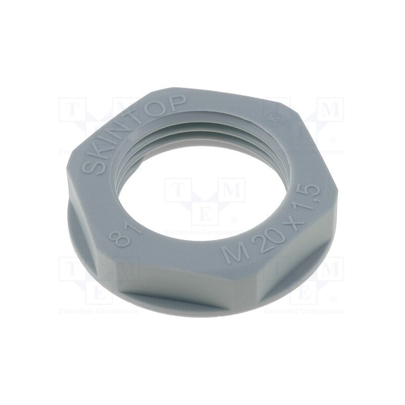 5 pcs x LAPP - 53119020 - Nut, M20, polyamide, UL94V-2, 27mm, grey, -20÷100°C, Thread: metric