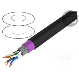 5 m x DIGITUS - DK-1741-VH-10-OD - Wire, S/FTP, 4x2x23AWG, 7, industrial Ethernet, solid, Cu, PE, black